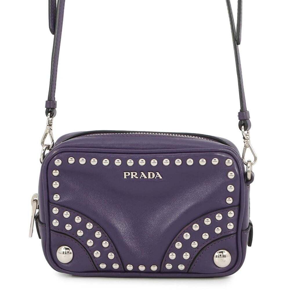 PRADA Purple Leather Shoulder Bag - Picture 1 of 16